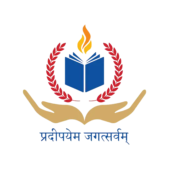 Official logo of Rajeshwari School featuring an open book, flame, and supportive hands, a client of Growth Up PR Agency.